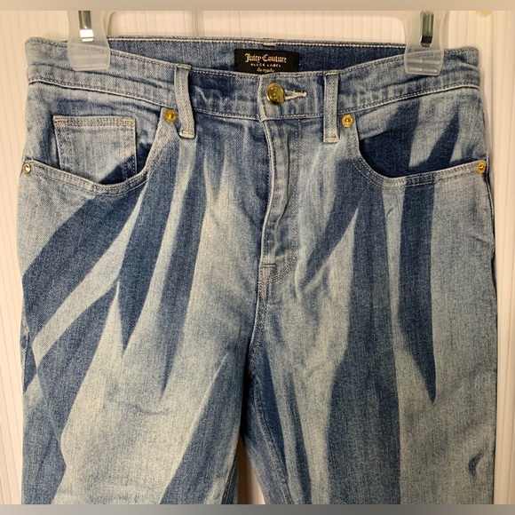Juicy Couture - Light Blue Bleach Dye Pattern Jeans - Size 27 - Picture 3 of 12